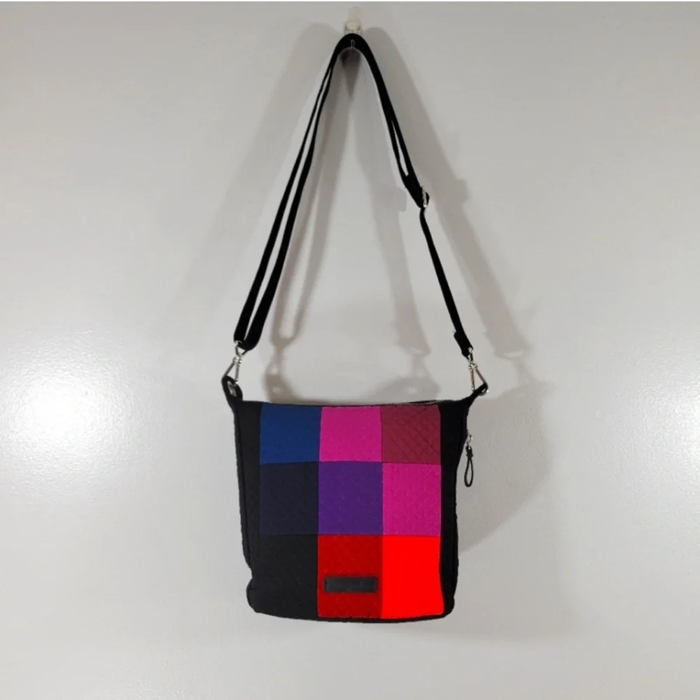Vera Bradley Carson Mini Hobo Crossbody Multi-Colored Checkered Winter Patchwork